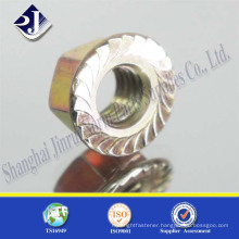 Online DIN6921 Hex Flange Nut with Yellow Zinc